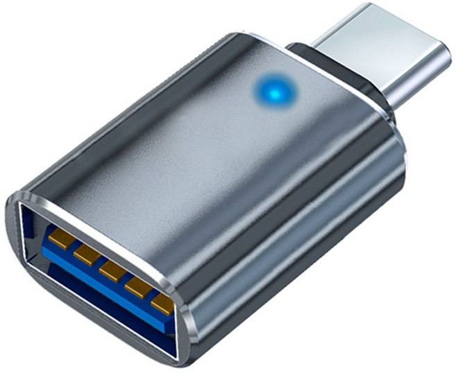 헨센 USB to C타입 변환 잭 변환젠더, 그레이, 1개