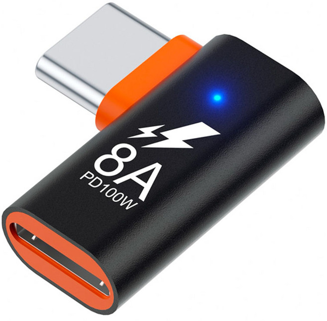 헨센 8핀 to C타입 8A 35W 고속충전 변환젠더, 3cm, 블랙, 1개