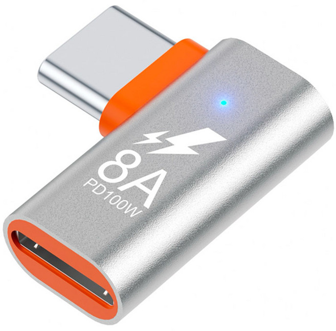 헨센 8핀 to C타입 8A 35W 고속충전 변환젠더, 실버, 1개