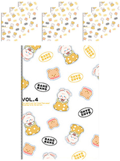 마켓감성 뱅뱅토끼 디자인 줄무늬 노트, 랜덤발송, 10개