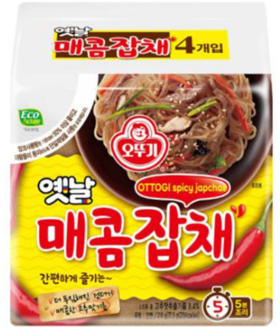 오뚜기 옛날매콤잡채 봉지 77.5g, 4개