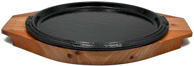 화영 무쇠 법랑 코팅 줄함박 마호가니 스테이크판 세트, 혼합색상, 1세트