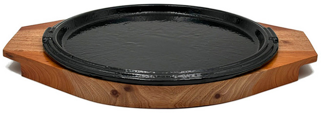 화영 무쇠 법랑 코팅 줄함박 마호가니 스테이크판 세트, 혼합색상, 1세트