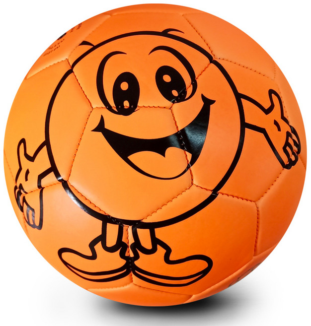 대연이엔티 말랑 PU재질 스마일 축구공 오렌지, 1개