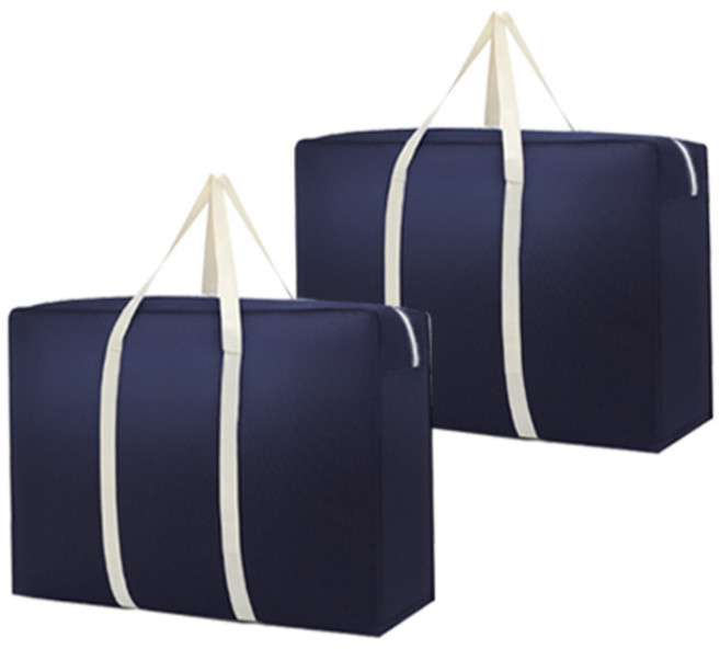 디오셀 깔끔 정리 다용도 이불 수납 가방, 네이비, 2개