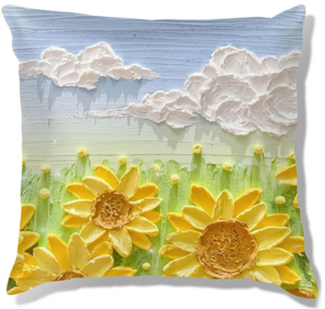 홈플로우 북유럽 스타일 손으로 그린 유화 포인트 쿠션커버