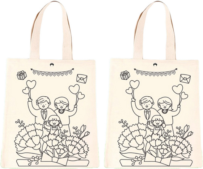 유니아트 캔버스 그리기가방, 카네이션가족, 2개