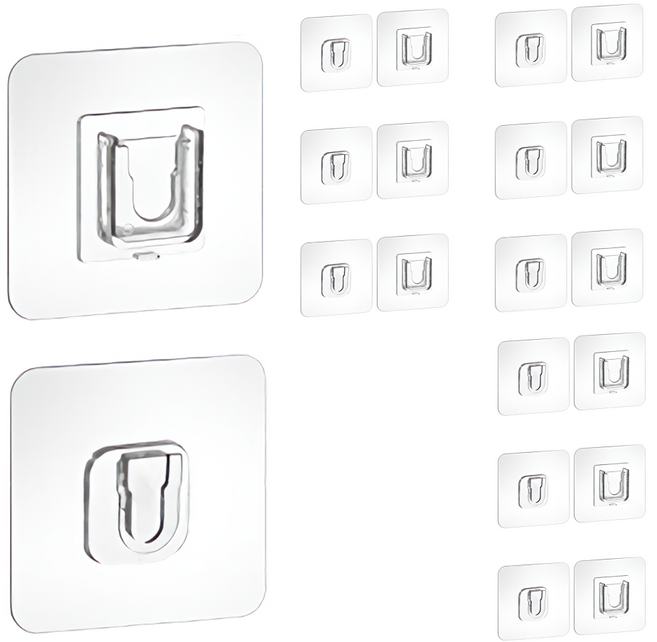 리빙홈디테일 무타공 접착식 다용도 만능 홀더 걸이 후크 LHD-033, 투명, 10개