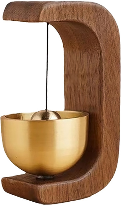 Viita 日式復古吸門式進門提醒掛飾/迎客門鈴 磁吸設計, 胡桃木