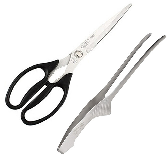 제우스 가위 + 304 고기집게 세트, 1세트