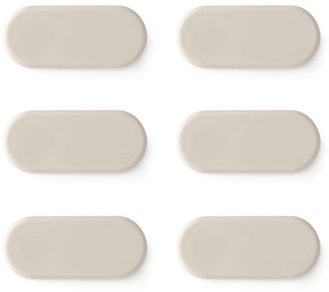 에이드엘 일립스 실리콘 수저받침, 베이지, 6개