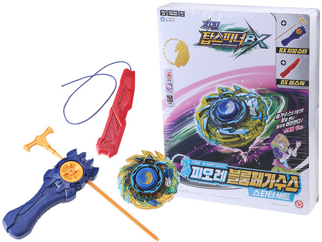 초이락 차징 탑스피너 BX 피오레 블룸페가수스 스타터 배틀팽이 세트, 혼합색상, 1개