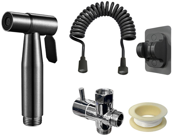 World Clean 全不鏽鋼浴室陽台噴槍5件組, 1組, 黑色