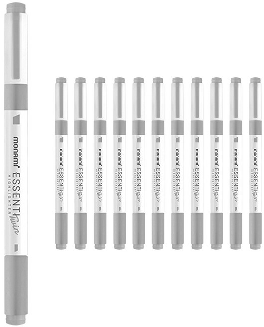 모나미 에센티 트윈 형광펜, 쿨그레이, 12개