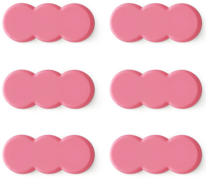 에이드엘 트리플 실리콘 수저받침, 크림핑크, 6개