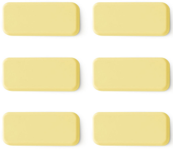 에이드엘 오브롱 실리콘 수저받침, 라이트옐로우, 6개