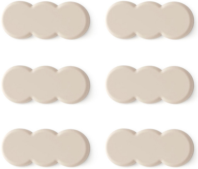 에이드엘 트리플 실리콘 수저받침, 베이지, 6개