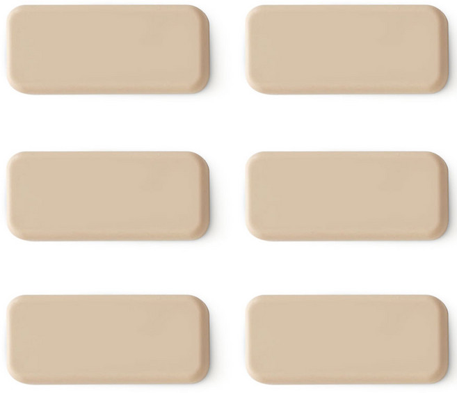 에이드엘 오브롱 실리콘 수저받침, 밀크티, 6개