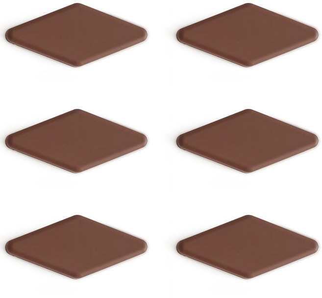 에이드엘 다이아 실리콘 수저받침, 초코브라운, 6개