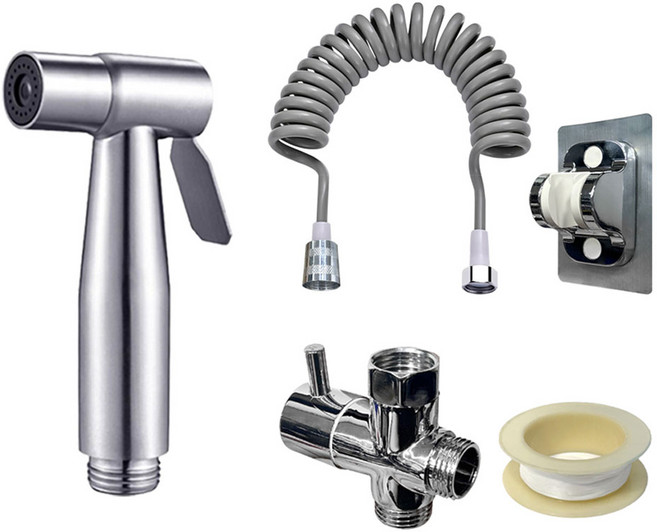 월드크린 올스텐 욕실 베란다 스프레이건 5종 세트, 1개, 실버