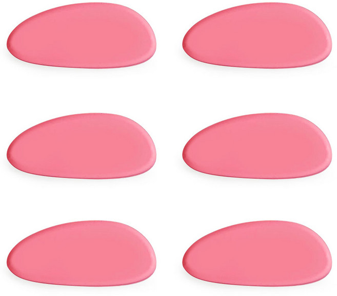 에이드엘 몽돌 실리콘 수저받침, 크림핑크, 6개