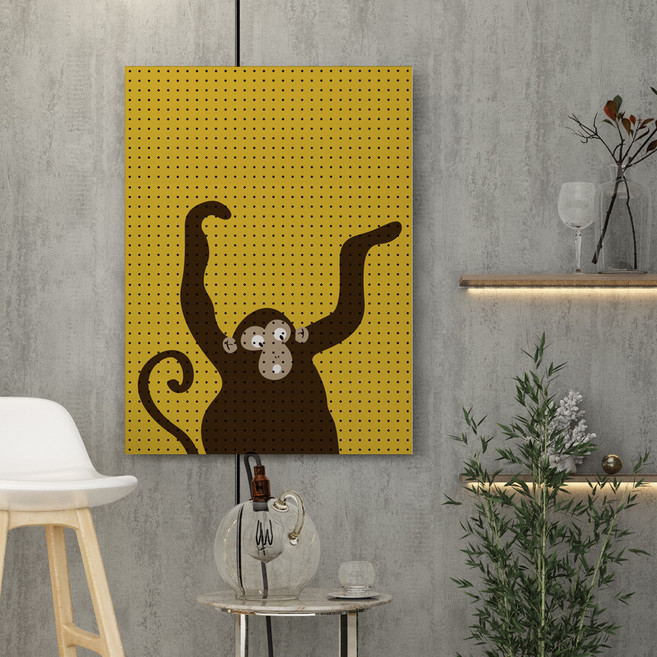 타공판닷컴 프린팅 타공판 800 x 1200 mm, 애니멀프렌즈 원숭이, 1개