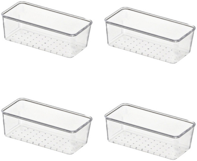 주앤지 다용도 아크릴 투명 수납 보관 트레이, B타입 (15 x 7.5 x 5.6 cm), 4개