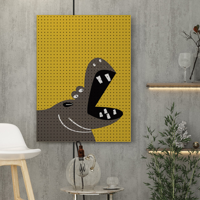 타공판닷컴 프린팅 타공판 600 x 900 mm, 애니멀프렌즈 하마, 1개