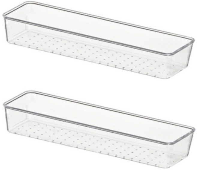 주앤지 다용도 아크릴 투명 수납 보관 트레이, G타입 (30.5 x 7.5 x 5.6 cm), 2개