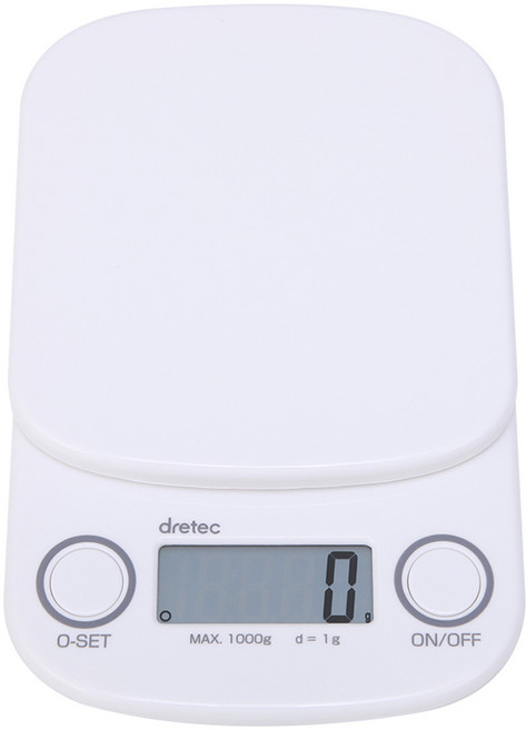 dretec 數位廚房電子秤, 白色, 1kg, KS-607