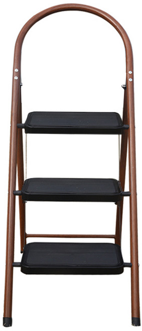 코끼리리빙 초콜릿 가정용 접이식 스텝 스툴 사다리 A형 3단, 1개