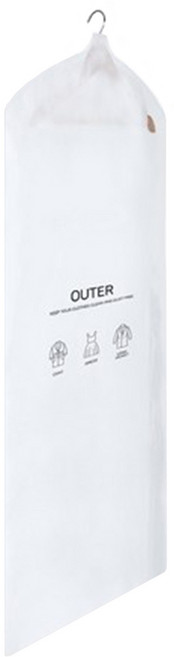 comet 簡約衣物防塵套 大衣用 白色, 10個裝, 1組