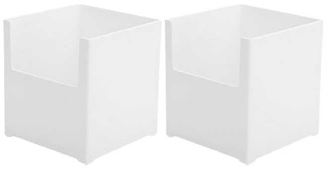 피피홈리빙 직각 팬트리 수납 다용도 보관 정리함 C타입, 화이트, 2개