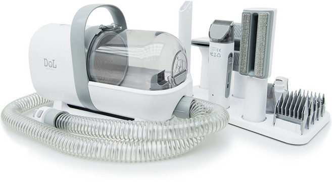 돌보리 반려동물 진공 미용기 세트, 화이트 + 그레이, 1세트