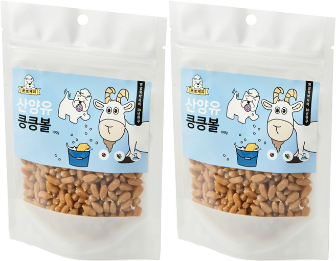 뽀뽀제과 강아지 노즈워크 훈련간식 킁킁볼, 산양유, 100g, 2개