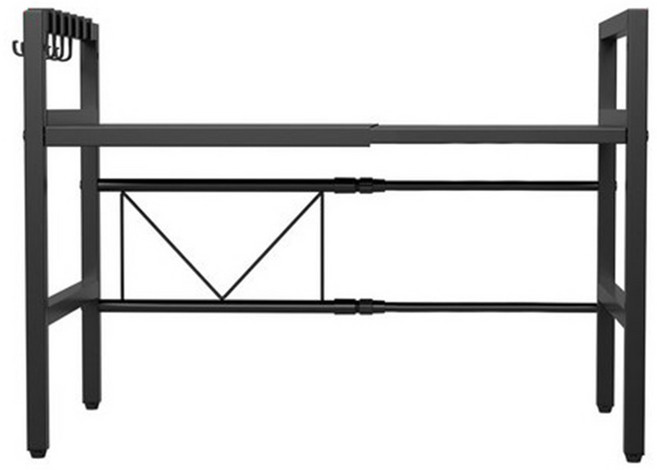 comet 可調節式微波爐置物架 附6個掛鉤, 1個, 黑色