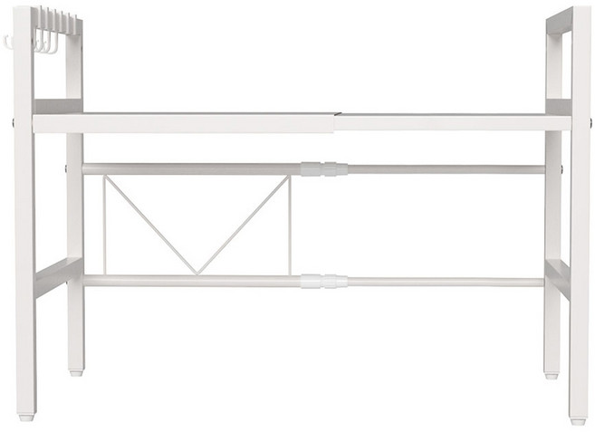 comet 可調節式微波爐置物架 附6個掛鉤, 1個, 白色