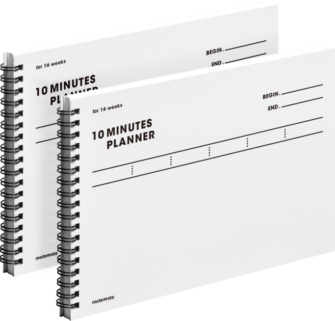 모트모트 텐미닛 플래너 16WEEKS, 화이트, 2개