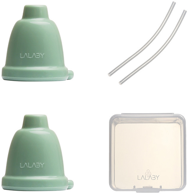 랄라비 꼼비 실리콘 스트로우 캡 세트, 1세트, Green