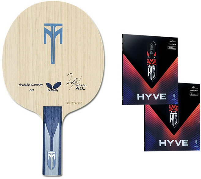 버터플라이 티모볼 탁구라켓 ALC ST 그립 + 러버 티마운트 하이브 2종 세트, 1세트