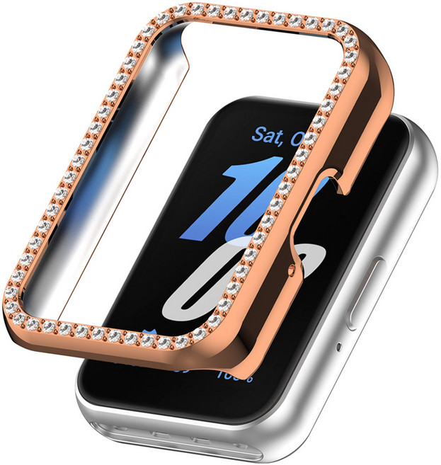 스페이스쉴드 샤인 큐빅 범퍼 케이스, 로즈골드, 1개