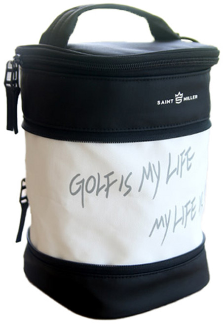 세인트밀러 데일리 퓨전 스퀘어 쿨러백, 화이트 + 블랙, 1개