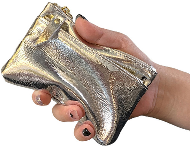 아펙토 소가죽 이중지퍼 트윙클 카드지갑