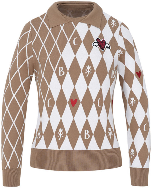 까스텔바작 여성용 하트자수 니트 스웨터 BGCWSW706