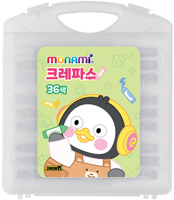 모나미 펭수 크레파스 36종 세트, 36색, 1세트