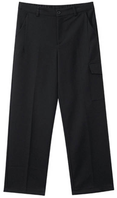 jogunshop 男款大尺碼側口袋後鬆緊帶西裝褲 P6647