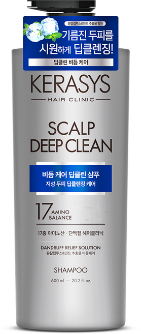 케라시스 두피 비듬케어 딥클린 쿨링 단백질 샴푸, 600ml, 1개
