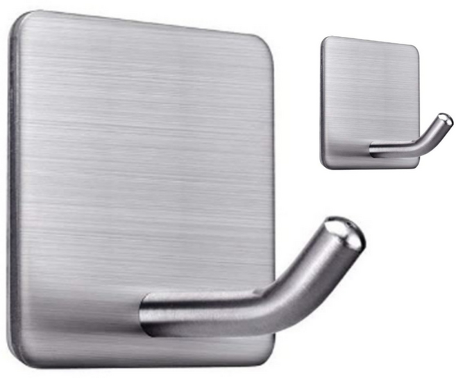 리빙홈디테일 스테인리스 접착식 매직후크 LHD-036, 실버, 2개