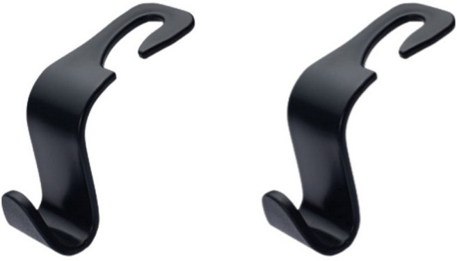아이코어스 차량용 헤드레스트 후크걸이, 2개, 블랙