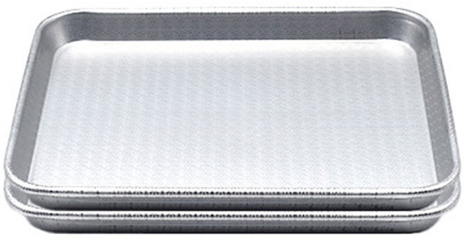 윌리브 알루미늄 직사각 쟁반 엠보싱형, 실버, 2개